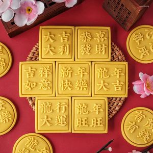 Формы для выпечки, благословляющие слова, формочка для печенья, китайский год дракона, фестиваль весны, счастливые поздравления, штамп, формы, инструменты для кондитерских изделий