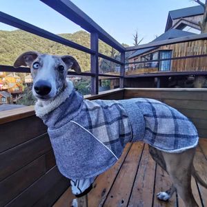 İtalya Greyhound kıyafetleri sonbahar kış ekose ceket yün yansıtıcı soğuk prova kapağı whippet köpek için uygun Pet 231226