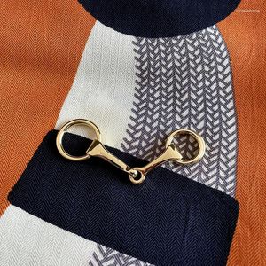 Lenços dourados mors lenços anel cachecol fivela xales botão bandanas titular estilo elegante acessórios presente ferradura