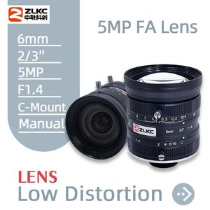 ZLKC HD C monture objectif caméra manuel Iris CCTV 6mm 23 ''4 Vision industrielle 5MP lentilles industrielles haute résolution faible distorsion 231226