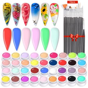 36 цветовой лак для ногтей ногтевой пигмент набор ультрафиолетового гель -строителя лак