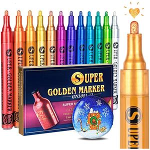Haile 12Color Acrylic Paint Pens Metallic Markers for Rock Painting Ceramic Glass Wood Canvas Mugs Scrapbook DIY Crafts Supplies 231226