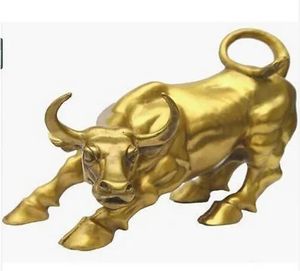 El Sanatları Ücretsiz Nakliye Büyük Wall Street Bronz Vahşi Bull Ox heykel Dekorasyon Bronz Fabrika Mağazaları