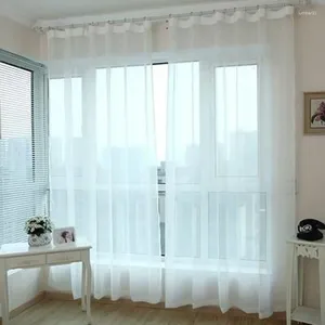 Perde Katı Beyaz Tül Sefli Pencere Perdeler Oturma Odası Modern Vual Organza Kumaş Drapes 5Z