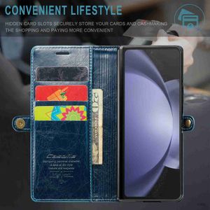 Samsung Z Fold için Cep Telefon Kılıfları 5 En İyi Koruma Samsung Galaxy Z kat 5 kat 5 kart yuvası cep telefonu kapağı için kaymaz deri kasa