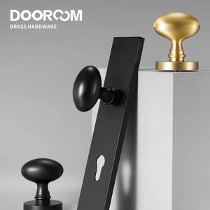 Набор латунных дверных замков Dooroom, современная ручка в форме яйца, длинная пластина, интерьер спальни, ванная комната, двойной деревянный дверной рычаг, набор ручек-пустышек 231226