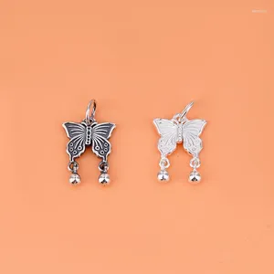 Charms 925 STERLING Gümüş Vintage Kelebek Kolye El Yapımı DIY Boncuklu Malzeme Bilezik Asma Aksesuarlar