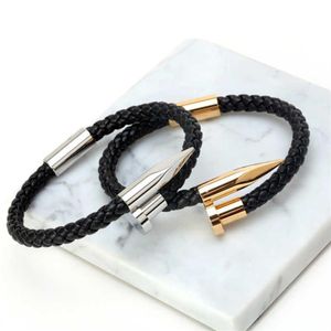 McLlroy Bilezikler Erkekler Bractelts Bangles Pulseiras 6mm Dokuma Orijinal Deri Tırnak Bileklik Cazibesi Aşk Kuff Bilezik Maskulina273m