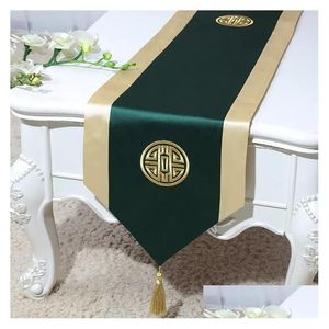 Masa Runner 300x33 cm Ekstra uzun mutlu akşam yemeği son Çin ipek brokar etnik kumaş ev dekor Damask Rec Recing Daml Teslimat G DH3K2