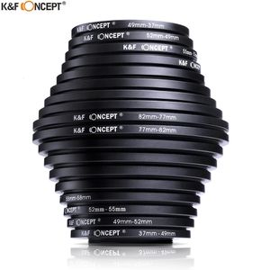K F Concept 18pcs Camera Lens Filter Step UpDown Adapter Ring Set 3782mm 8237mm for Canon DSLR 240113