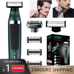 VGR Pubiat Hair Trimmer Shaver for Men Body Groomer para Bolas de Gróbulos Substituível Lâmina Razor Elétrica IPX5 Epilador à prova d'água 231227