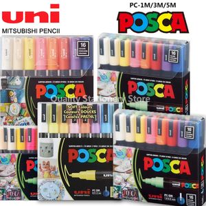 UNI POSCA Marker Set Graffiti Packaging PC-1M PC-3M PC-5M POP Advertising Poster Pen Drawing Hand-drawn Student Art Supplies 231226