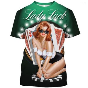 Erkek Tişörtleri Yaz Moda Retro Seksi Kız Grafik Unisex Avrupa ve Amerika Traend Sıradan Erkekler Eğlenceli Baskılı Yuvarlak Boyun Tees