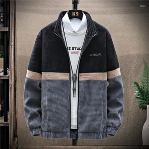 Erkek Ceketler Erkek Ceket Bahar Sonbahar Windbreaker Ceket Patchwork Fermuar Giysileri Uzun Kollu Koreli Moda Dış Giyim