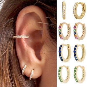 Stud Küpeler 2 PCS Gökkuşağı Küçük Huggies Hoop Kadınlar Hipoalerjenik Kulak Delme Tragus Çemberi Erkekler Hoopsstud239t