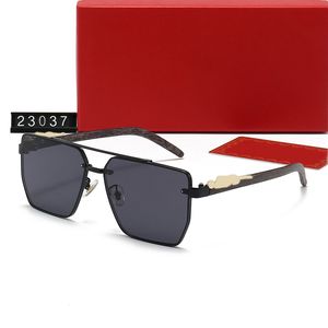 Мужские дизайнерские солнцезащитные очки с деревянными зеркальными ножками, животный дизайн с металлической оправой, 2024, новые очки с оригинальным красным футляром для вождения, вечеринка на пляже, лето Ca2151