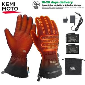 KEMIMOTO Winter Rechargeable Battery Heated Gloves Full Fingers Heating Winter warm Ski Gloves Men Women Waterproof Tactical Mi 231227