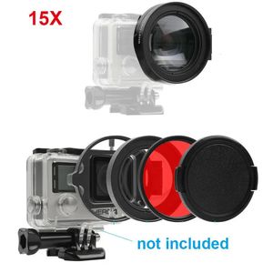 58mm 16x Closeup Büyüteç Makro Kahraman için Kırmızı Lens Filtresi 3 4 5 6 7 8 9 Siyah Waterpoof Case Kamera Aksesuarları 231226
