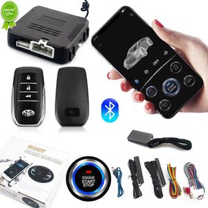 Elektronik Yeni Universal Araba Uzaktan Başlat Durma Kiti Bluetooth Cep Telefonu Uygulama Kontrol Motoru Kontak Açık Bagaj PKE Anahtarsız Giriş Araba Alarmı