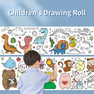Детский рулон для рисования, бумага для раскрашивания «сделай сам», цветная бумага для граффити, свиток для рисования, развивающие игрушки для детей 231228