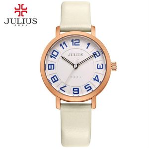 JULIUS Alibaba Express женские часы женское платье ультратонкие дешевые продвижение круглый кожаный Relogio корабль Прямая поставка JA-939260A