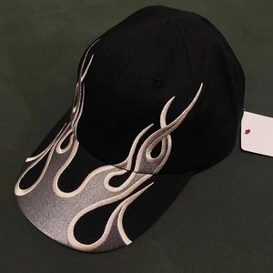 Ateş Beyzbol Kapağı Baskılı Alev Hip Hop Sokağı Giyim Şapkası Kanye West Trucker Bone Erkekler İçin Kadın Moda Baba Drop 231228