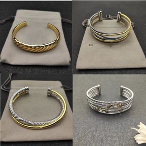 925 Gümüş Lüks Cazibe Bilezik Dy Designer Kişiselleştirilmiş Açılış Erkekler Geniş Edition Bangle Aşk Altın Kaplama Dy Bilezik Kadın Mücevher Hediyesi Kutu