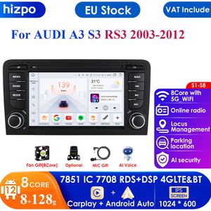 4g-lte carplay 7 polegadas android rádio do carro gps para audi a3 8p 2003-2012 s3 2006-2012 rs3 multimídia rds 2din autoradio vídeo estéreo