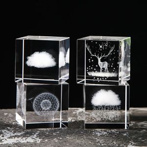 3D кристалл в форме сердца, облако, дождь, луна, Млечный Путь, солнечная система, украшение для рабочего стола, квадратный подарок на день рождения