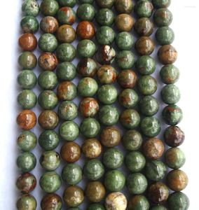 Gevşek taş taşları doğal Afrika yeşil opal yuvarlak şekil 14mm boncuklar mücevher yapımı diy bilezik kolye küpeler