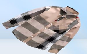 2022 Yeni Stil Çocuk Giyim Boy Boy Ekose Gömlek Uzun Kollu 100 Pamuk Gömlek Moda Tops 29Y6418636