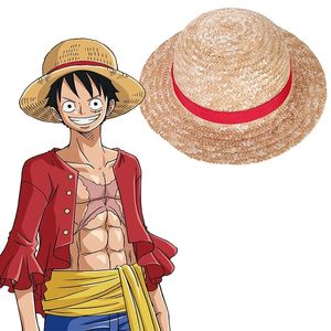 Hat Straw Anime Maymun D Luffy One Piece Cosplay Cap Cadılar Bayramı Kostüm Aksesuarları Props Yetişkin Unisex