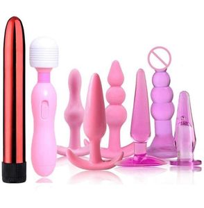 Massage 8pcsset Anal Plug Vibrator Sex Toys für Männer Perlen G Punktstimulation Silikon Masturbation Anal Massage Expander Adult PR3670758