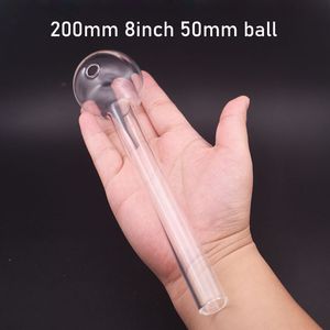 Toptan 50mm büyük top cam yağ brülör boruları 8 inç kalınlığında cam sigara su borusu şeffaf net pyrex bubbler bong nargiler duman aksesuarları en ucuz