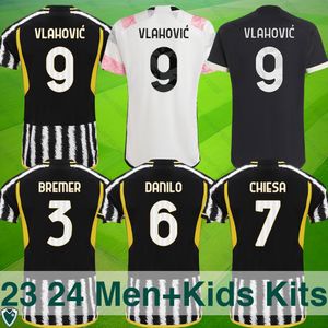 23 24 Juve Zebra Soccer Jerseys -Vlahovic, Bremer, Danilo, Chiesa Editions.premium для фанатов - дома, в гостях, третьи комплекты, детская коллекция. Имя настройки различных размеров, номер