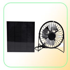 Высококачественный 4 -дюймовый охлаждающий вентиляционный вентилятор USB Solar Paneled Panel Iron Fan Fan For Home Office Outdoor Traveling Fishing9058006