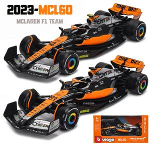 BBURAGO 1 43 McLaren Takımı MCL60 4# Lando Norris 81# Piastri Formula Bir Alaşım Süper Oyuncak Die Cast Araba Modeli 231227