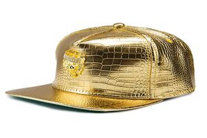 Moda hip hop kapaklar beyzbol ayarlanabilir snapback top cap erkekler pu deri hiphop şapkalar Timsah tahıl deri çıtçıt hat5645653