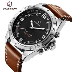 Reloj Hombre GOLDENHOUR Мужские часы Спортивные часы Мужские лучшие бренды Военные мужские наручные часы Мужские часы Водонепроницаемые Relogio Masculino264r