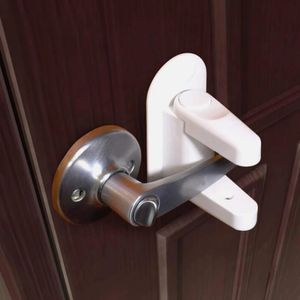 2PCS Universal Door Lever Lock Child Baby Safety Rotation Proof Professional Adhesive Security Multifunctional 231227