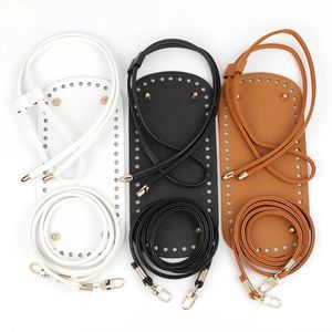 3PcsSet Bag Bottom Shaper DIY Knitting Crochet PU Leather Handbag Purse Base with Strap String Bucket Accessories 231227