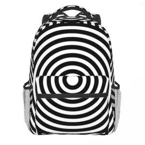 Sırt çantası retro mod daireler siyah ve beyaz yenilik sırt çantaları öğrenci unisex trekking nefes alabilen okul çantaları tasarım sırt çantası