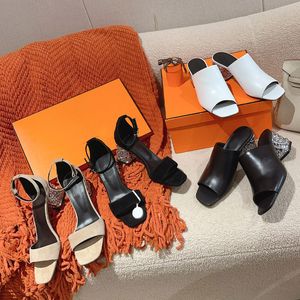 Kadın Terlik Yaz All-Mwatch kalın topuklu moda sandalet peri tarzı kollokasyon etek tasarımcı kök topuklular saf renk en kaliteli kutu