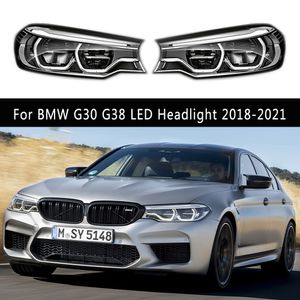 For BMW G30 G38 525i 530i LED Headlight 18-21 Car Styling Streamer Turn Signal Daytime Running Light High Beam Angel Eye Projector Lens