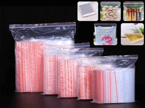 100pcs Çoklu Boyutlar Küçük Zip Plastik Yeniden Yeniden Alınabilir Şeffaf Depolama Boncuk Çantası Noel Şeker Atıştırmalık Çantaları 3723231