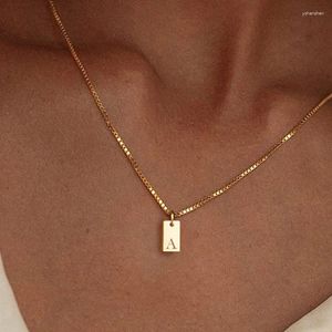 Подвесные ожерелья мода крошечная квадратная Z A-Z Ожерелье для женщин