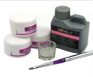 Pro Acrylic Nail Powder Liquid 120ML Brushes Deppen Dish Acryl Poeder Nail Art Set Design Acrillico Manicure Kit 1534826077