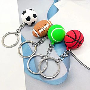 Брелки 5 шт., брелок для ключей с футбольным мячом, подвесной держатель, подвеска, подарок на день рождения, баскетбол, теннис, регби, забавный автомобильный брелок