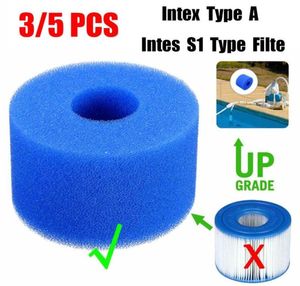 3/5 PCS Yüzme Havuzu Filtresi Sünger Yeniden Kullanılabilir Yıkanabilir Biyografi Havuz Filtresi Intex S1 Tip A Yüzme Accessorie3577604