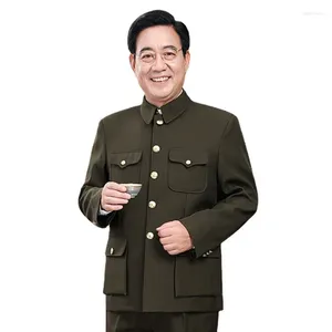 Abbigliamento etnico Mao Suit Zhongshan Imposta uomo tradizionale cinese Tang Costume tasche multiple giacca pantaloni Zedong abiti regali per papà